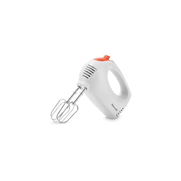 Миксер Maxwell MW-1358 W, ручной, белый и оранжевый фото 1