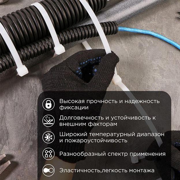 Rexant (07-0502) Хомут nylon 8.0 х 500 мм 100 шт белый фото 2