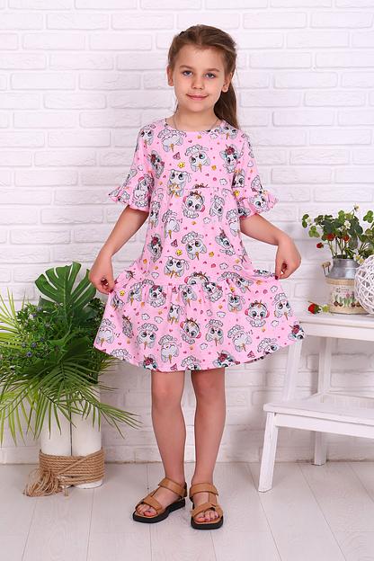 Платье «Зайка» розовый опт фото 6