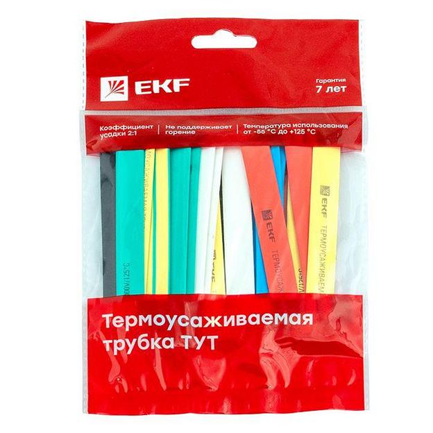 Трубка термоусаживаемая ТУТ нг 10/5 (7 цветов по 3шт) 100мм PROxima фото 1