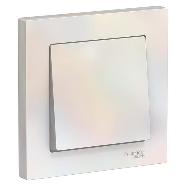 Systeme electric ATN000412 ATLASDESIGN 1-клавишный ВЫКЛЮЧАТЕЛЬ, сх.1, 10АХ, в сборе, ЖЕМЧУГ фото 1