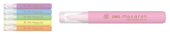 Набор текстовыделителей Deli MiYou EU12-6C скошенный пиш. наконечник 1-5мм ассорти пакет с европодвесом (6шт.) фото 1