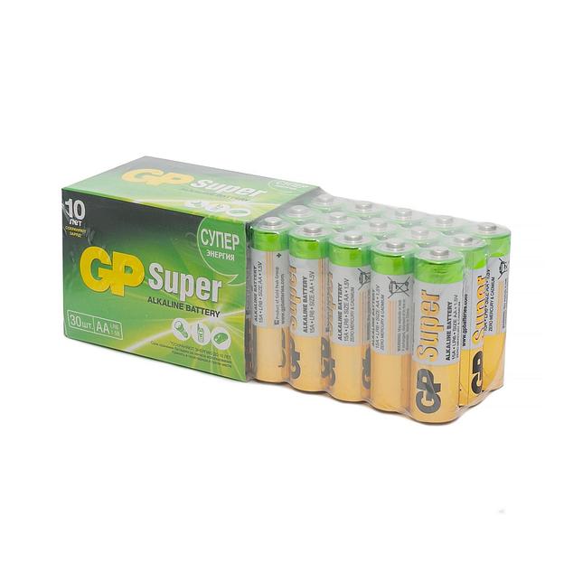 Батарейка алкалиновая GP Super Alkaline 15А АA - 30 шт. в пленке фото 1