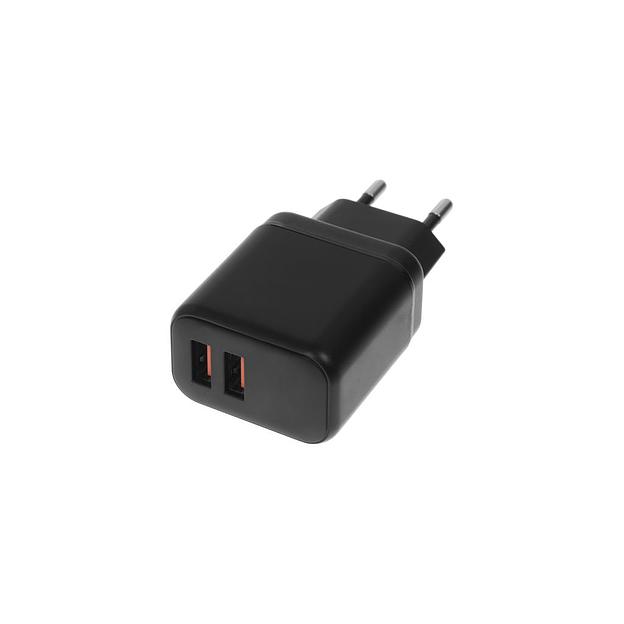 Сетевое зарядное устройство BORASCO 2xUSB-A, USB-C, 15Вт, 3A, черный [52581] фото 1