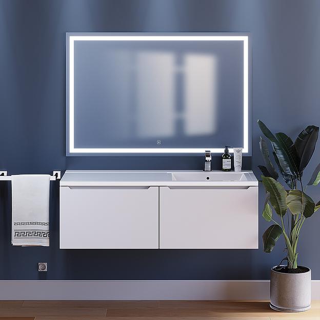 Тумба под раковину для ванной Uperwood Tanos 120 см, подвесная, правая, белый фото 1