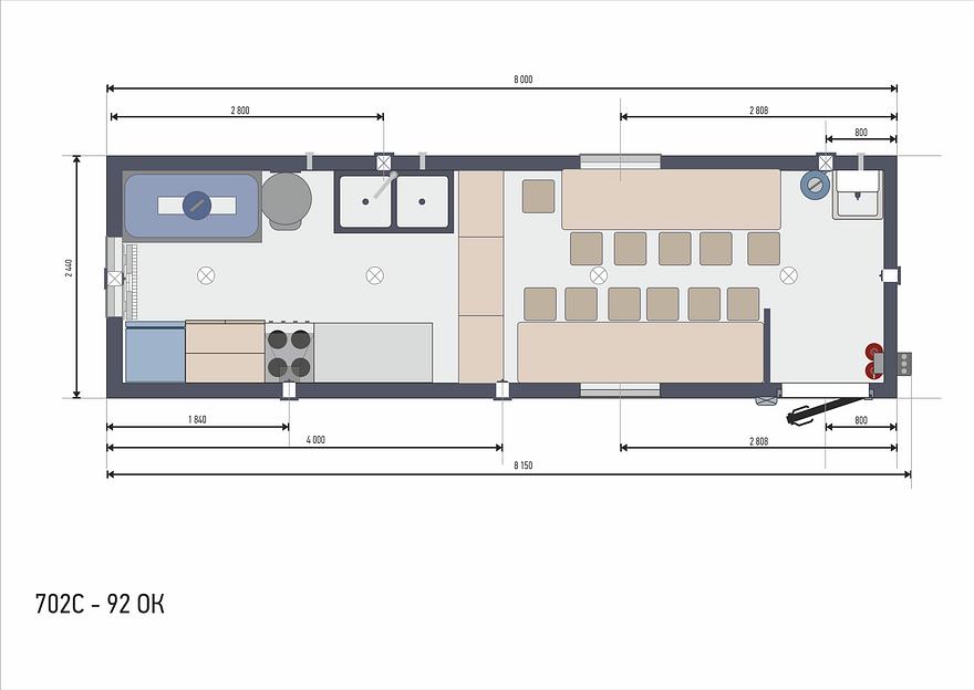 Вагон-дом кухня-столовая на 8-12 человек фото 1