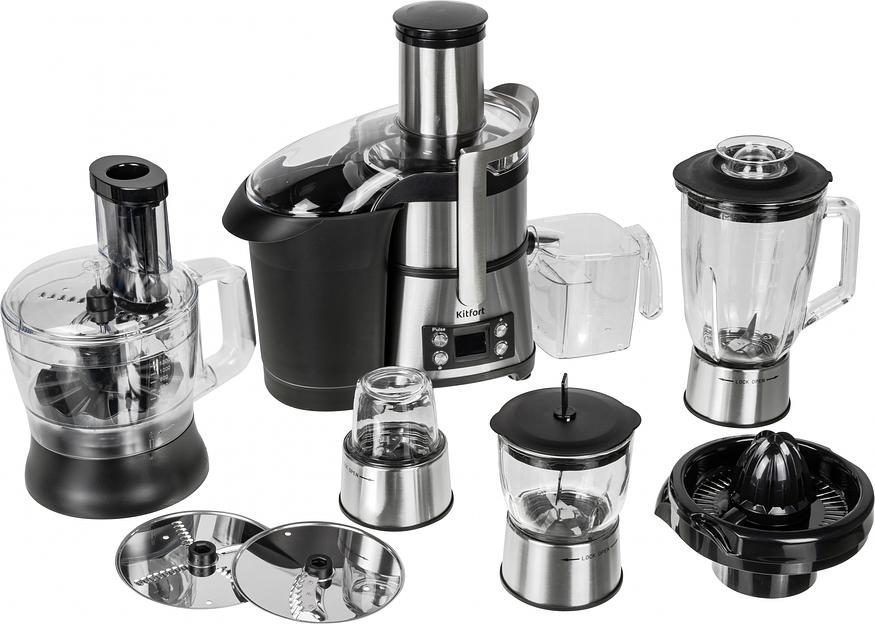 Кухонный комбайн Kitfort KT-1395 800Вт серебристый/черный фото 2