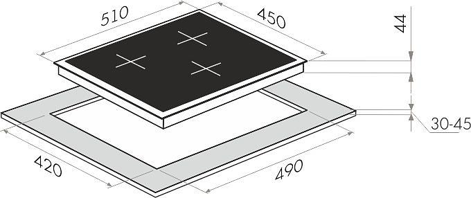 Варочная поверхность Maunfeld EVCE.453.D-BK черный фото 2