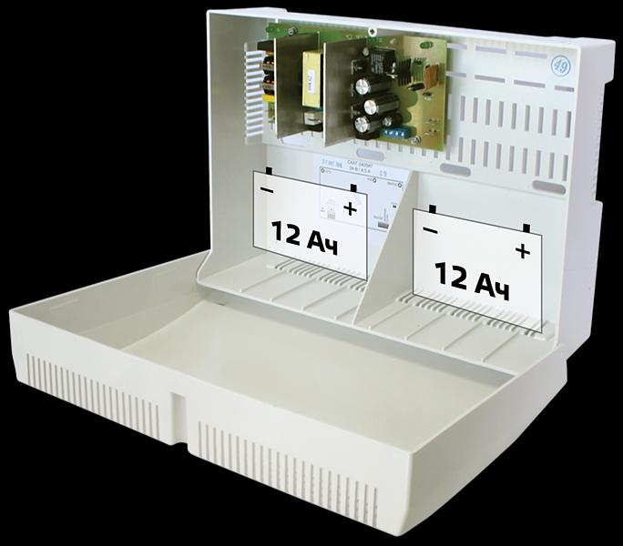 Профессиональные ибп для систем безопасности (65) Бастион СКАТ-2400И7 (СКАТ ИБП-24/5-2х12) источник питания 24В 4,5А корпус под АКБ 2х12Ач (СКАТ-2400И7) фото 2
