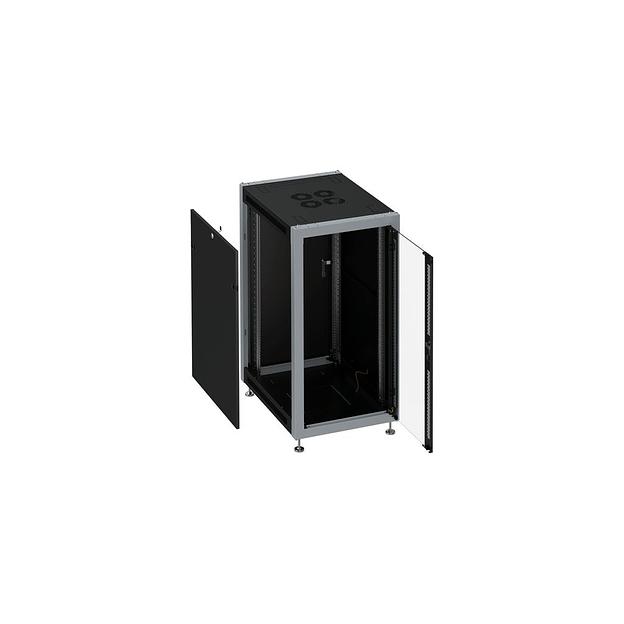 Шкаф серверный SYSMATRIX SL 6822.912 напольный, стеклянная передняя дверь, 22U, 600x1100x800 мм фото 1