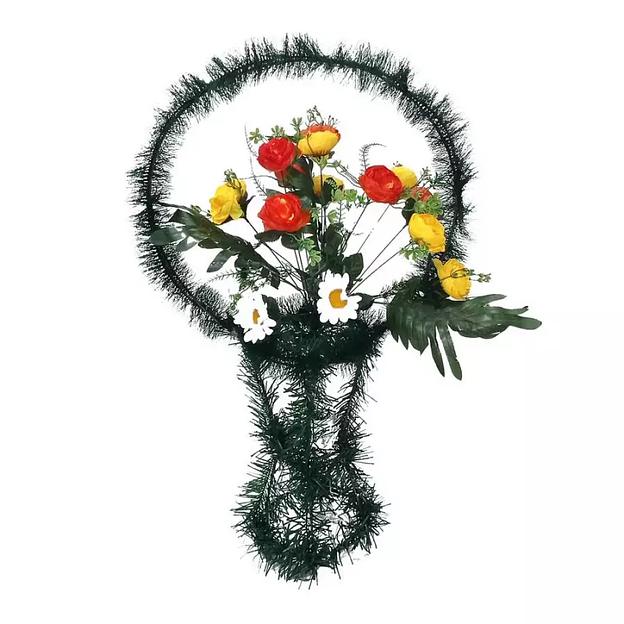 Рит-ная корзина Эронин (ромашки и розы) ф272-р120-авс964-авс956 95см фото 3