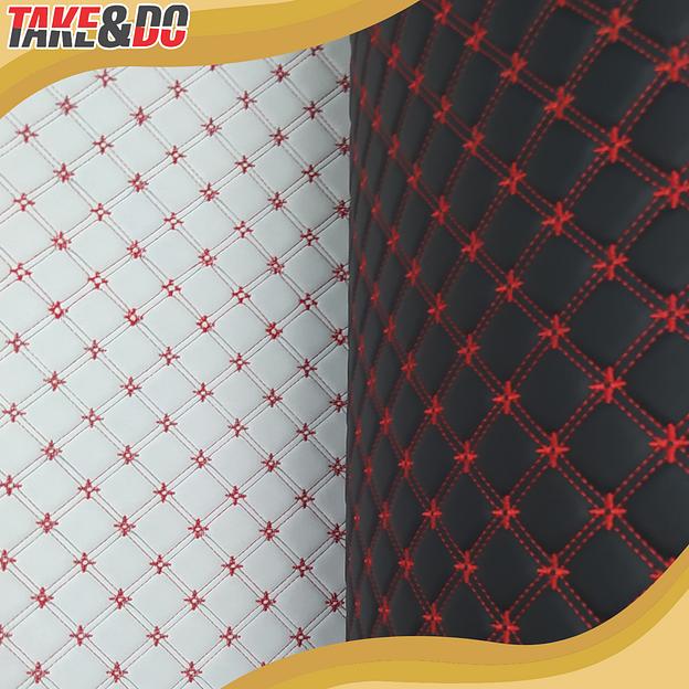 Экокожа звёзды, чёрный, нить красная опт фото 3