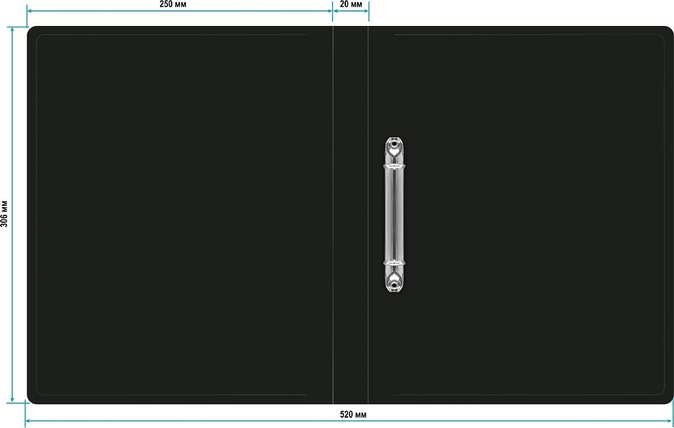 Папка на 2-х кольцах Silwerhof Eco SE-0413/2RBLK A4 пластик 0.5мм кор.18мм черный фото 3