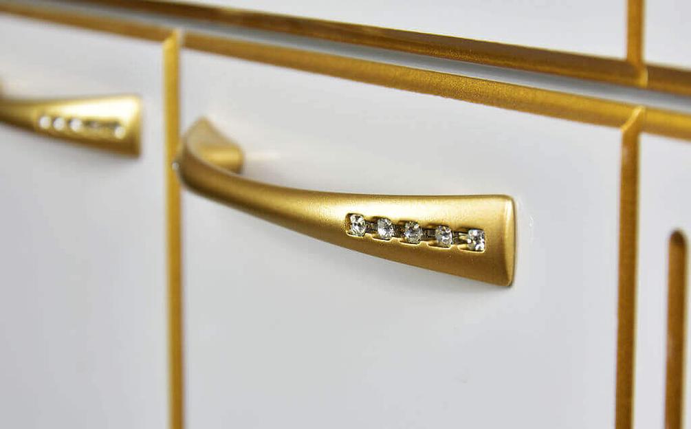 Тумба Аттика 75 DORATIZ 9911.114, белая патина золото, под умывальник фото 5