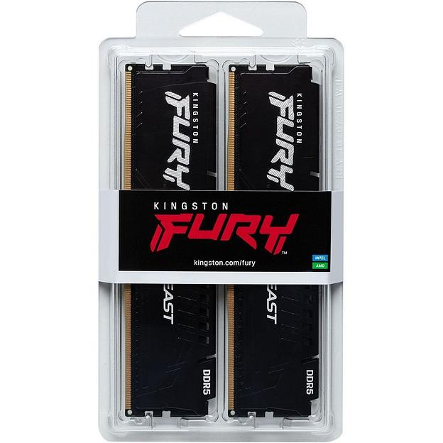Память DDR5 2x32Gb 5600MHz Kingston KF556C40BBK2-64 Fury Beast RTL PC5-44800 CL40 DIMM 288-pin 1.25В dual rank фото 3