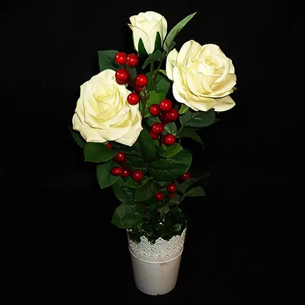 Букет искусственных роз в горшке 514 фото 1