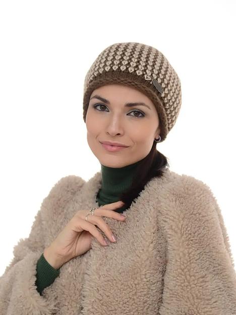 Берет женский шерстяной вязаный ОПТ фото 1