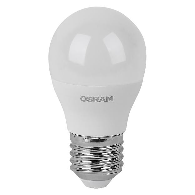 Лампа светодиодная LED 7 Вт E27 6500К 560Лм шарик 220 В (замена 60Вт) OSRAM фото 2