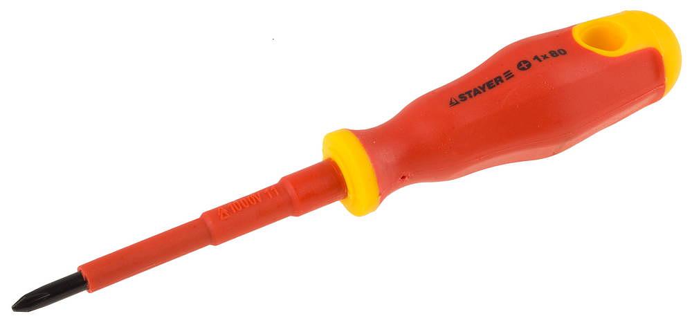 STAYER Electro, PH1 х 80 мм, диэлектрическая отвертка, Professional (25142-1-08) фото 1