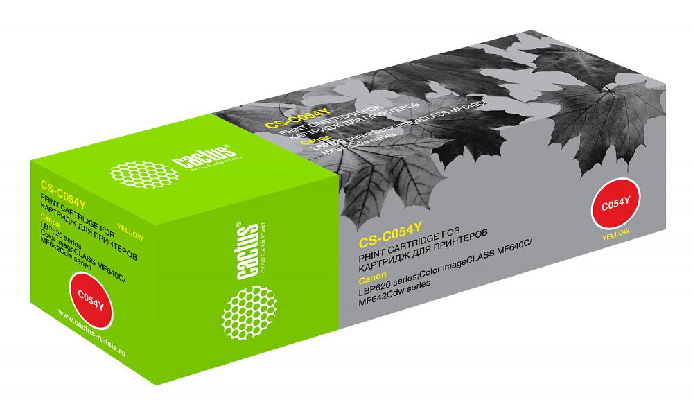 Картридж лазерный Cactus CS-C054Y 054 Y желтый (1200стр.) для Canon LBP 621Cw/623Cdw/641Cw/643Cdw фото 1