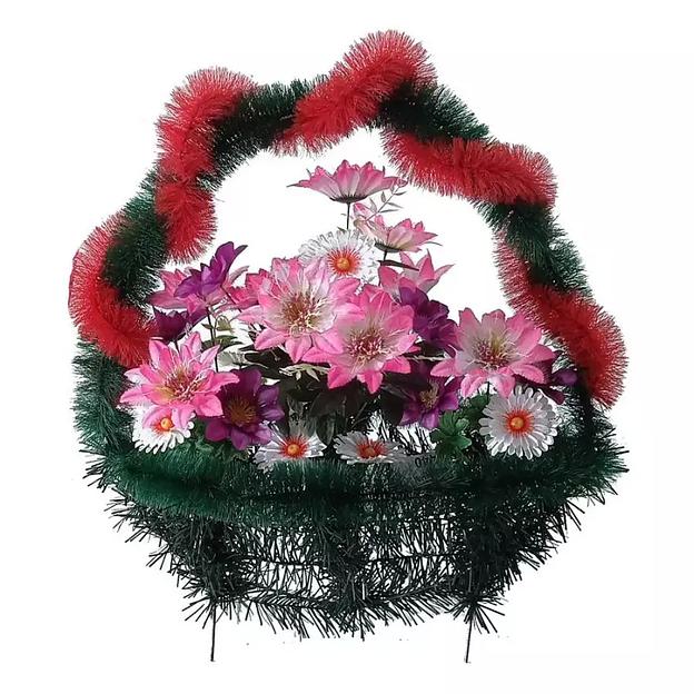 Рит-ная корзина Гобриела (лилии,розы) ф267-р100-з224-з230-н159-л47-л61-д90-г413-г450-г544 75см фото 3