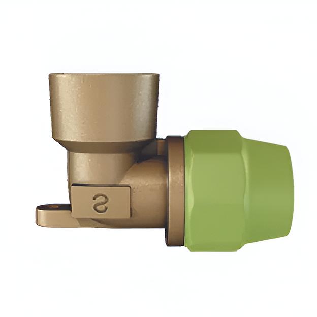 Уголок латунный с внутренней резьбой с фланцем для крепления Multi Joint фото 1