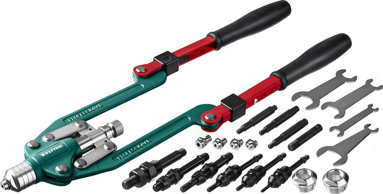 KRAFTOOL Combo3-M12, 3 вида заклёпок, комбинированный складной заклепочник в кейсе (31182) фото 1