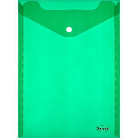 Папка-конверт на кнопке, А4, вертикальный, 0,16мм, прозрачно-зеленый, Centrum фото 1