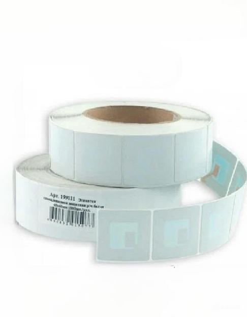 Антикражная защитная этикетка 40х40 мм (белая) ОПТ. фото 1