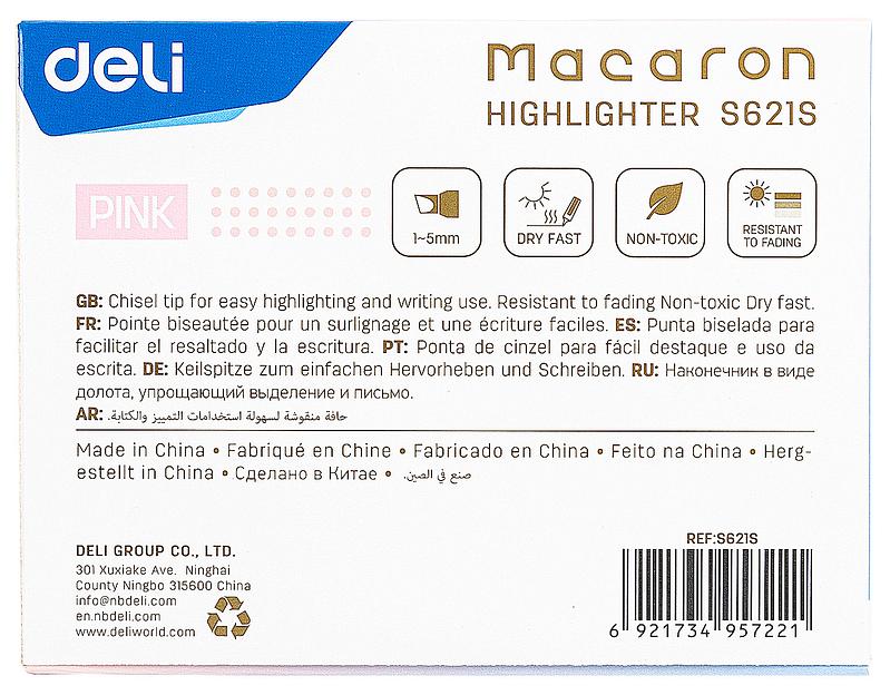 Текстовыделитель Deli ES621Spink Macaron скошенный пиш. наконечник 1-5мм розовый фото 4