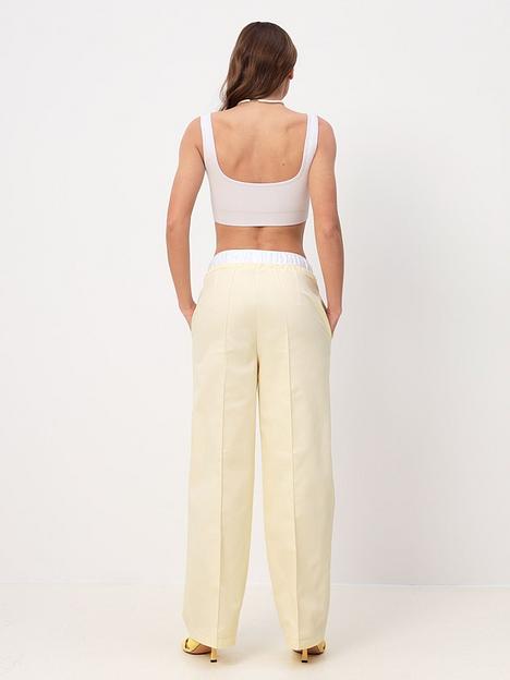 Брюки женские с имитацией белья, желтый, опт фото 2