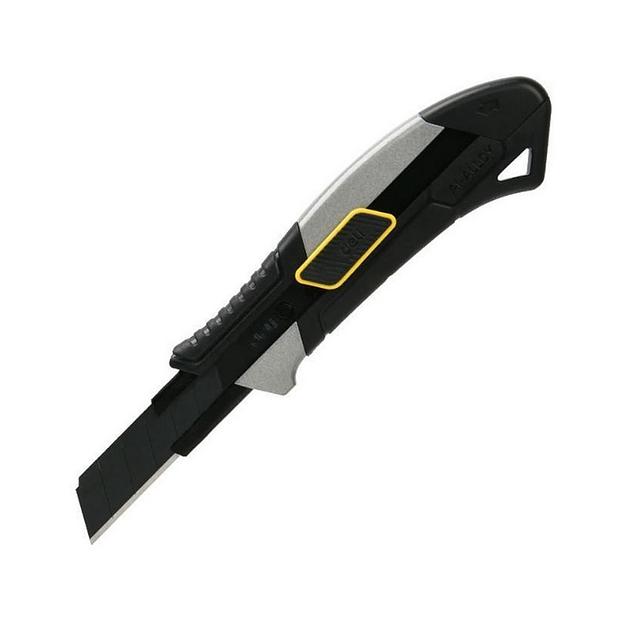 Нож Deli Технический нож Deli DL4256 18мм, корпус из алюминиевого сплава, прорезиненная рукоятка фото 1