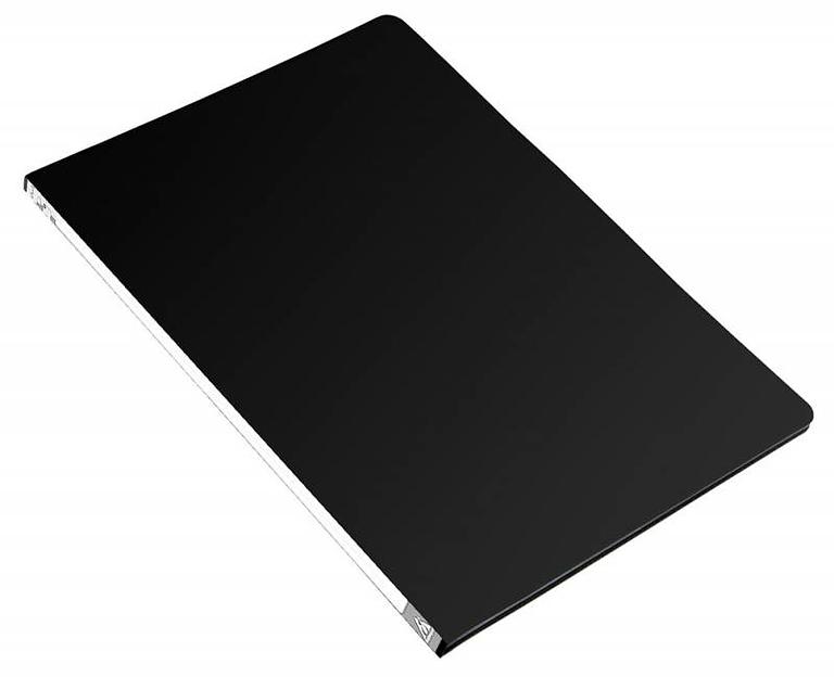 Папка метал.зажим Бюрократ -PZ05CBLCK A4 пластик 0.5мм торц.наклейка черный фото 1