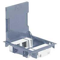 Напольная коробка, горизонтальная, 10 модулей, крышка под ковровое/паркетное покрытие, цвет серый фото 1