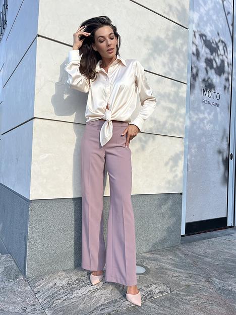 Брюки прямые цвета пыльная роза ОПТ фото 1