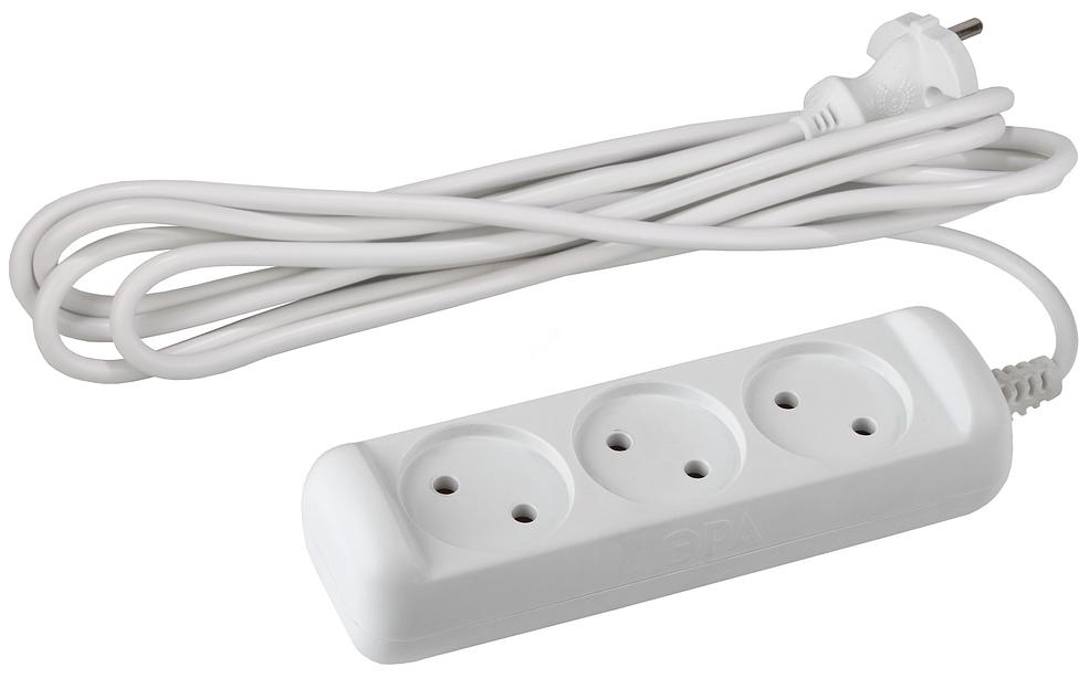 ЭРА Б0028355 Удлинитель U-3-3m-2x1 без заземления 3 гнезда 3 м {полипропилен, 2х1 мм2} фото 1