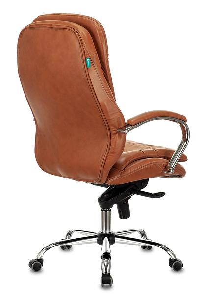 Кресло руководителя Бюрократ T-9950 рыжий Leather Ontano кожа крестовина металл хром фото 4