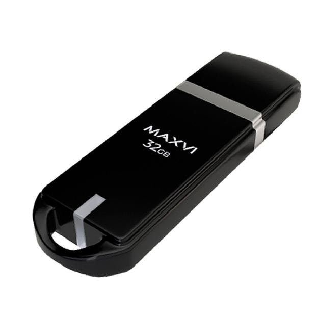 Maxvi USB Drive 32GB P3 black, монолит с колпачком, ABS пластик, USB 2.0 фото 1