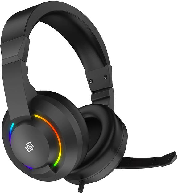 Наушники с микрофоном Оклик HS-L315G черный 1.8м накладные USB оголовье (2007552) фото 1