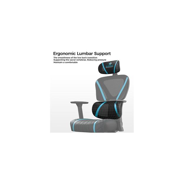 Кресло игровое EUREKA Norn, на колесиках, сетка, черно-синий [erk-gc06-bu] фото 1