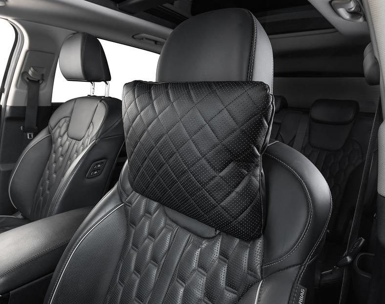 Подушка на сиденье кожа иск. черная (строчка черная) опт фото 1