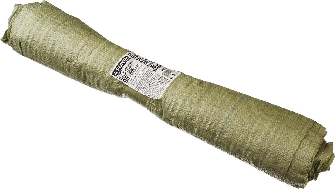 STAYER HEAVY DUTY, 95 х 55 см, 70 л (40 кг), 10 шт, зеленые, плетеные, хозяйственные, строительные мусорные мешки (39158-95) фото 2