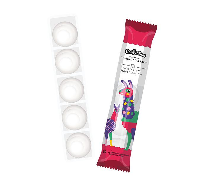 Зефир жевательный с начинкой Confectum «Marshmallow» с ароматом клубники 48 шт по 20 г ОПТ фото 1