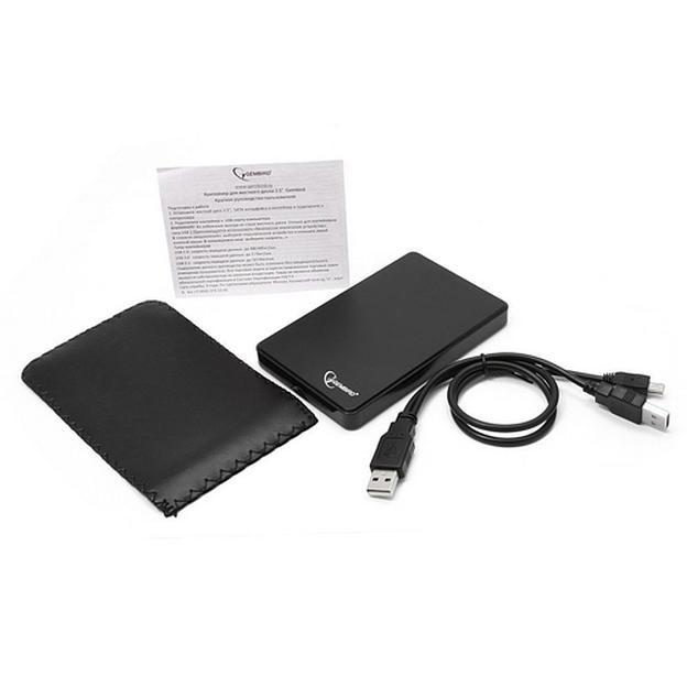 Внешний корпус 2.5" Gembird EE2-U2S-40P, черный, USB 2.0, SATA, пластик Gembird {100} фото 5