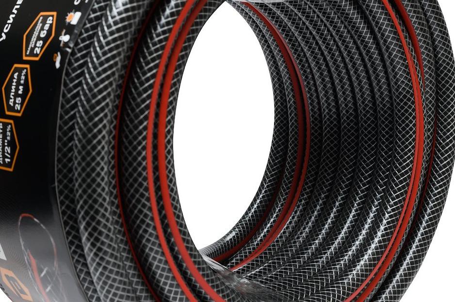 Шланг Вихрь 73/7/2/10 1/2" 25м поливочный армированный черный/красный фото 4