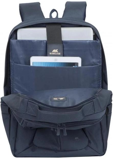 Рюкзак для ноутбука 17.3" Riva 8460 темно-синий полиэстер женский дизайн фото 6