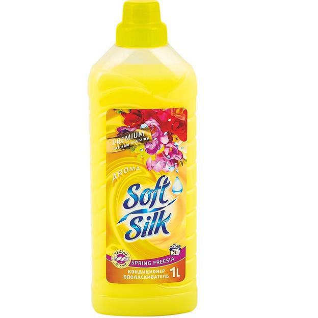 Ромакс soft silk premium ополаскиватель для тканей spring freesia 1л фото 1