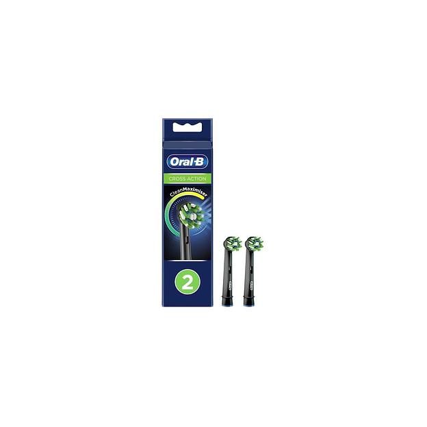 Насадка для зубных щеток Oral-B CrossAction CleanMaximiser, 2 шт [cleanmaximiser black] фото 1