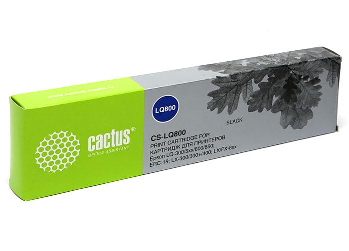 Картридж ленточный Cactus CS-LQ800 черный для Epson LQ-300/5xx/800/850/ERC-19/LX-300/300+/400/FX-8xx фото 1