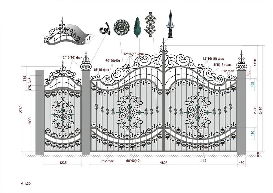 Ворота Metall Expert кованые, код В-1 фото 2